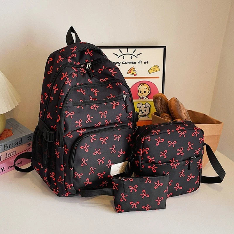 Korean Fashion Bow Print Backpack