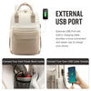 Women's Nylon Waterproof Casual Backpack with USB Port, Fits 15.6 Inch Laptop