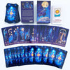 A collection of Celestial Tarot decks including a boxed deck, a tarot guidebook, and multiple card decks.