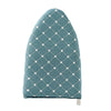 A teal quilted ironing board glove with a diamond pattern.