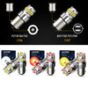 Two sets of bright LED bulbs for brake, reverse, and parking lights, including P21W BA15S and BAY15D P21/5W models.