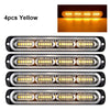 Four yellow LED light bars for warning or strobe applications