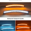 Close-up view of an orange LED lamp bead and a blue LED lamp bead highlighting its waterproof, dustproof, durable, strong lig