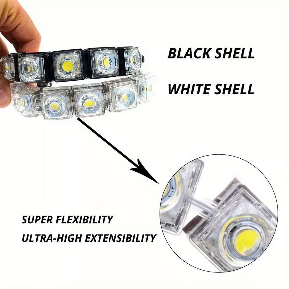 Universal Car LED Daytime Running Lights – Flexible 6-SMD Bulbs (White or Ice Blue, DC 12V)