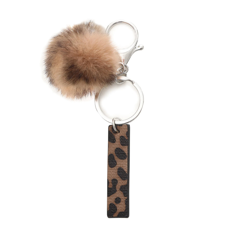 Leopard Print Letter Keychain