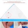 A white sponge wipe is shown being used to clean a glass surface, demonstrating its replaceable nature.
