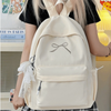 Embroidered Bow Nylon Backpack for Girls – Lightweight & Spacious