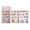 A sheet of retro gallery 3D relief die-cut stickers featuring various books and floral elements for journaling and scrapbooki