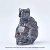 Figurita de Calavera de Gato de Cristal Tallada a Mano