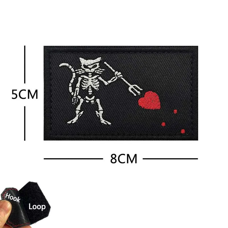 Funny Cat Face PVC Morale Patch with Hook-and-Loop Backing