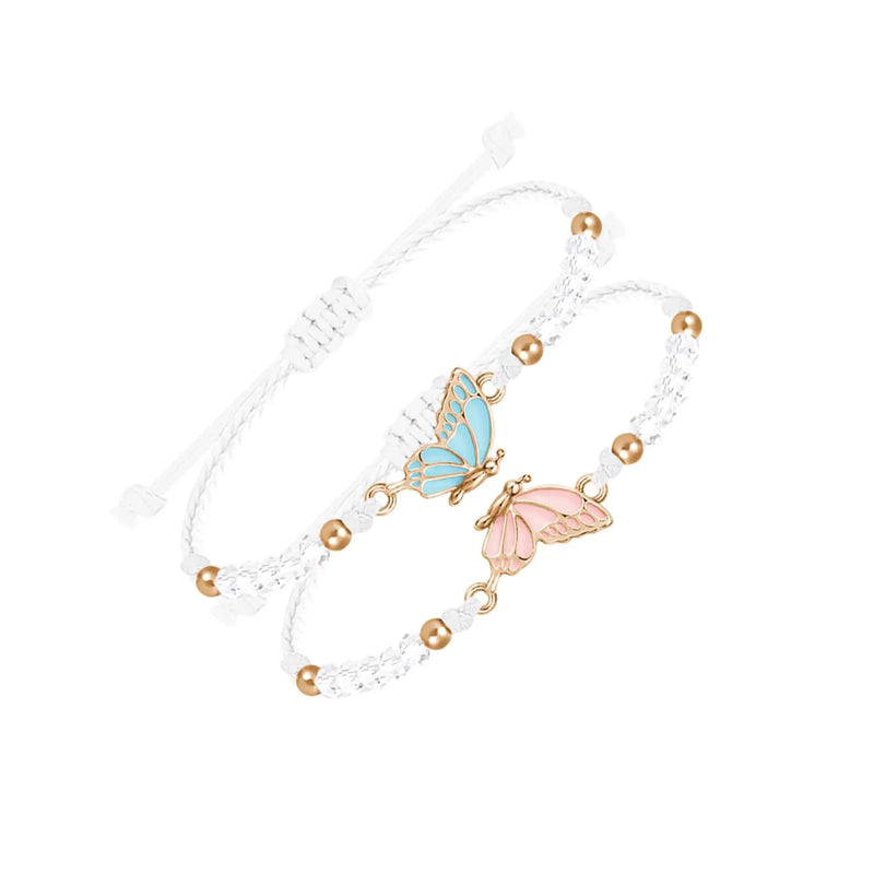 Butterfly Charm Friendship Bracelets (Set of 2)