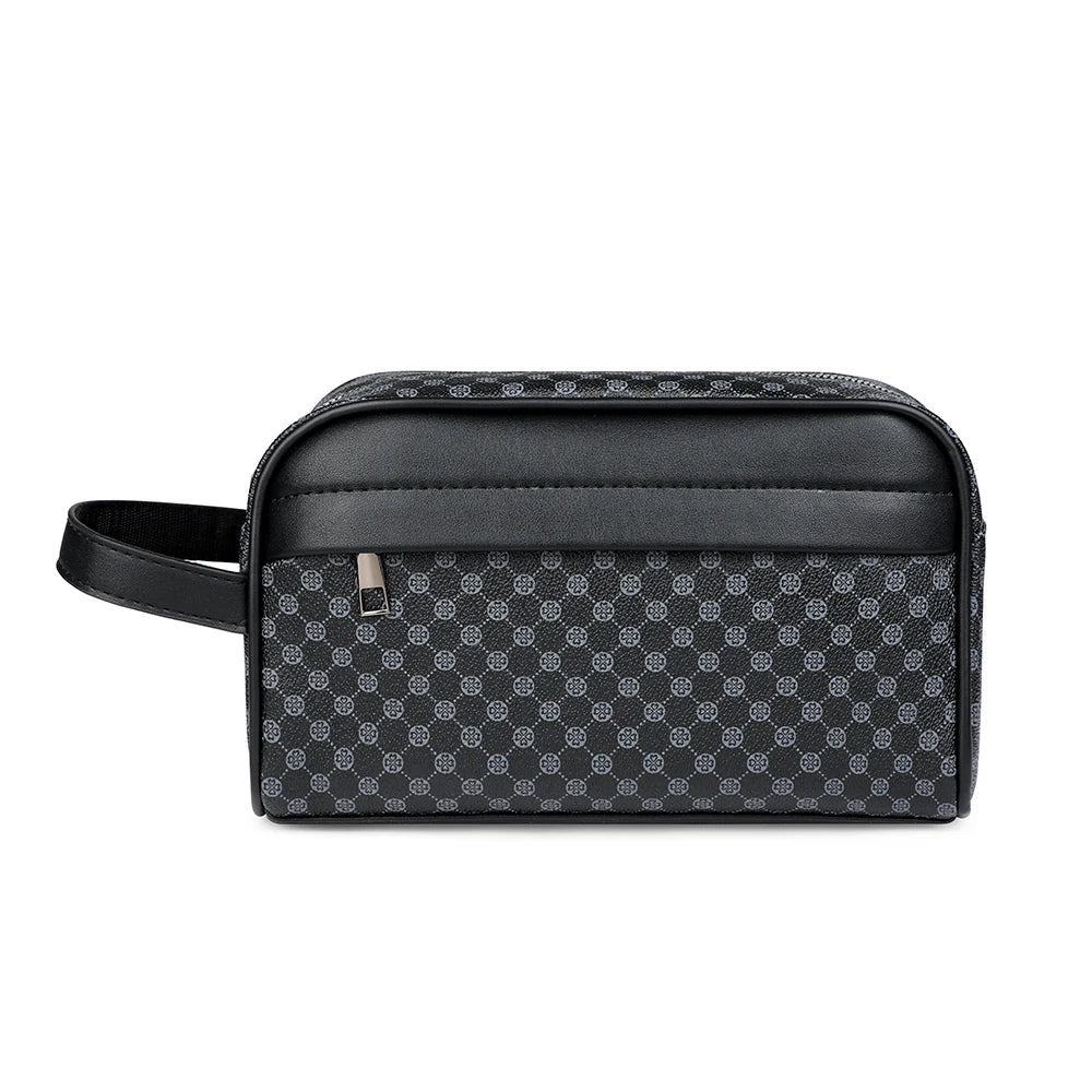 Vintage Leather Men's Clutch Bag with Detachable Waist Strap