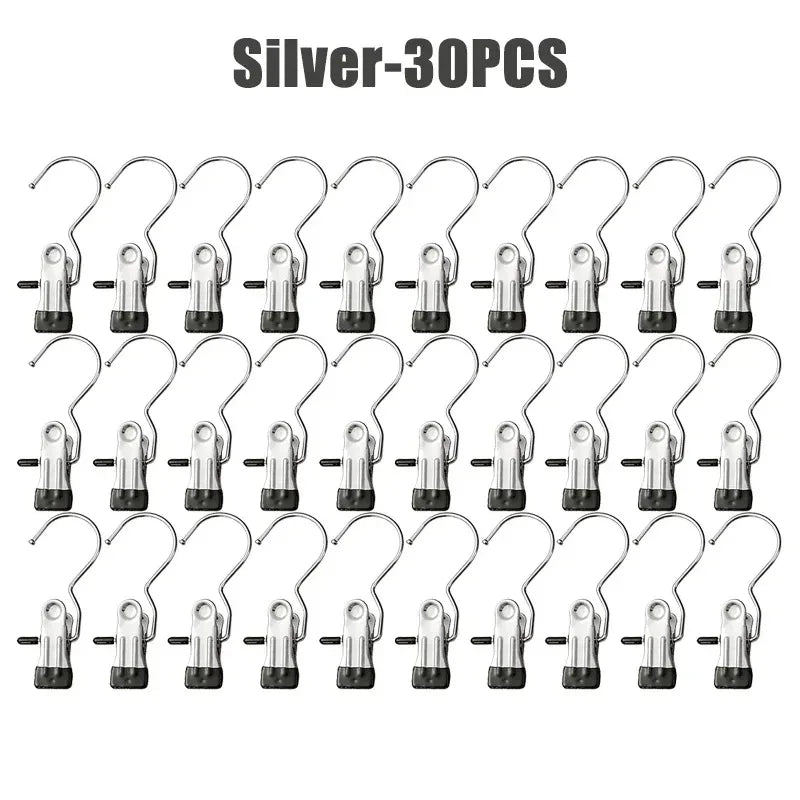 Silver clothespins with hooks sold in a pack of 30 pieces