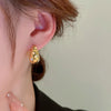 Chunky Rhinestone Hoop Earrings