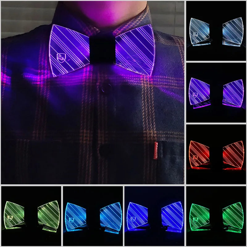 LED Glowing Glasses and Bowtie Set for Cosplay and Parties