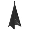 Black universal stretchable speaker stand cover shown in a vertical, triangular shape.