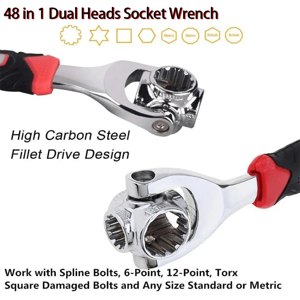 48-in-1 Universal Socket Wrench with 360° Rotating Head