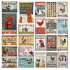 Retro Funny Chicken Farm Metal Sign for Kitchen and Coop