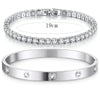 14K Gold-Plated CZ Tennis Bracelet & Bangle Set