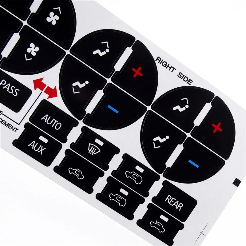 AC Climate Control Button Repair Sticker Kit for GMC, Buick, Chevy