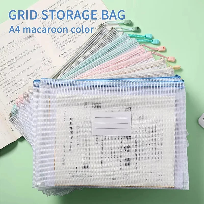 Waterproof Mesh Zipper Pouch Set for Documents and Storage