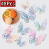 3D Rose Gold Butterfly Wall Decals for Home Decor