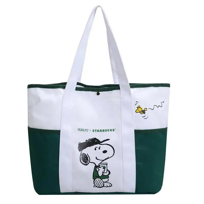 Snoopy Canvas Tote Bag with Crossbody Strap