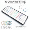Stainless Steel Nose Studs with Crystal Accents