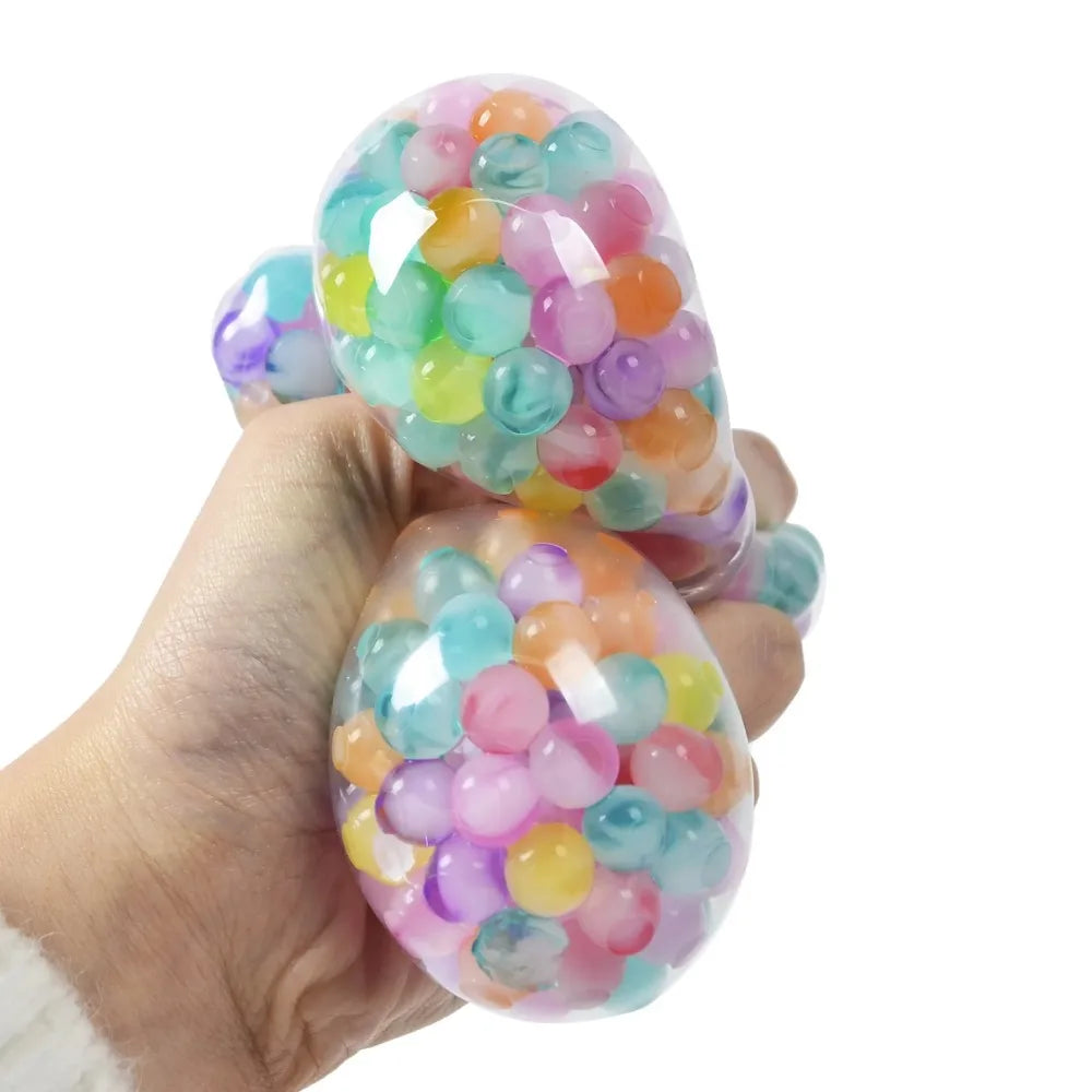 Rainbow Bead Squishy Fidget Ball for Stress Relief