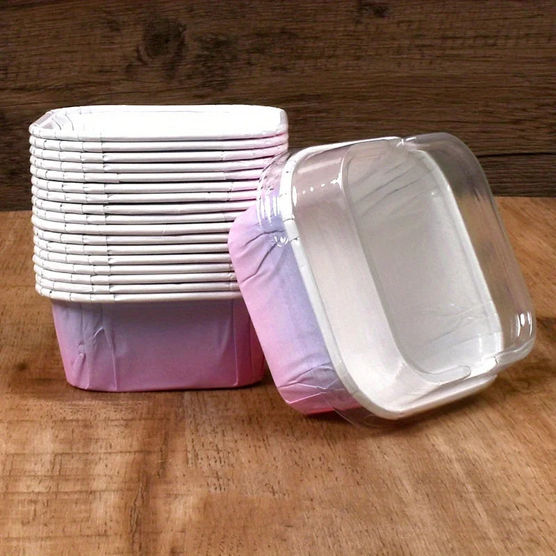 Vasitos desechables para cupcakes con tapa