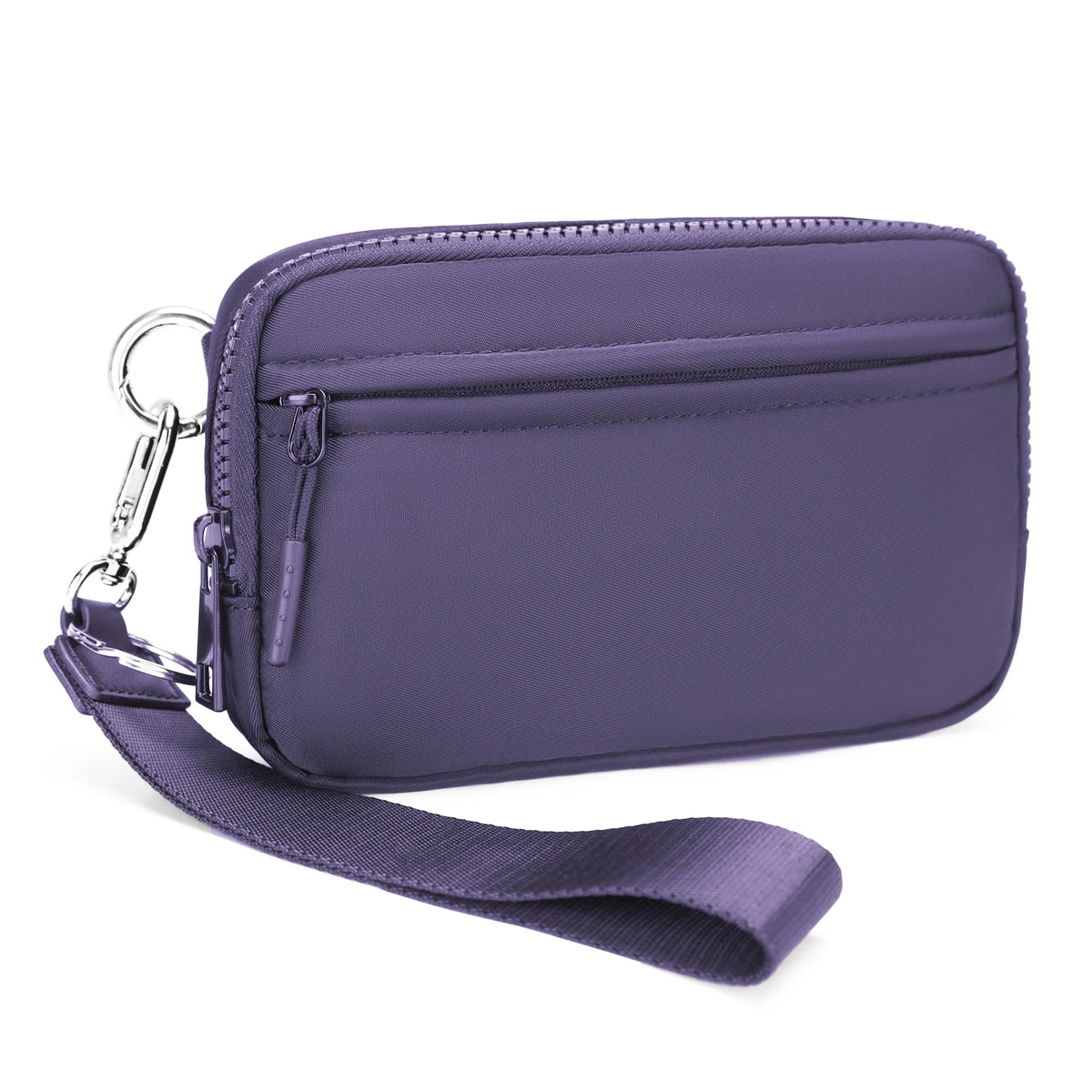 Checkered Zip-Around Wallet with Clear ID Window