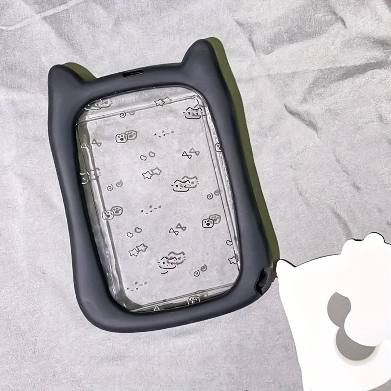 Cat Silicone ID Card Holder with Keychain