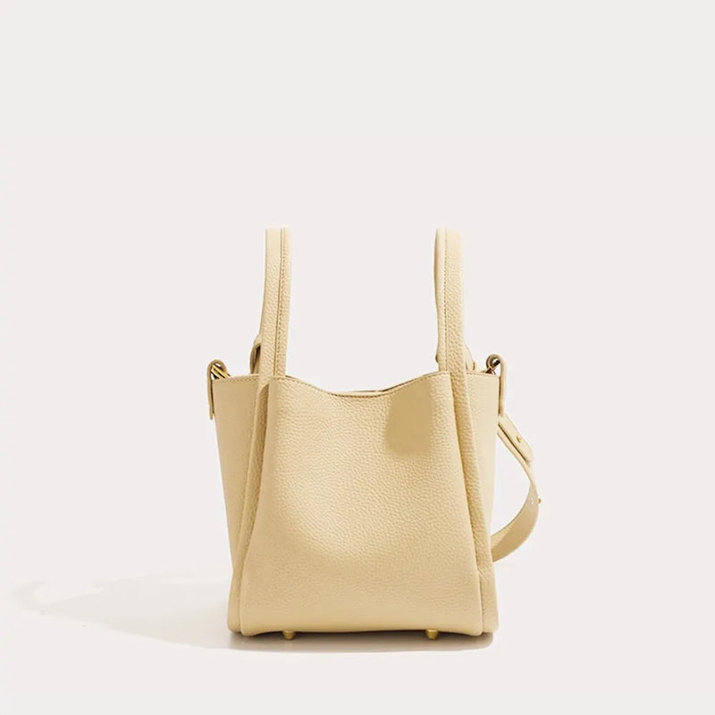 Minimalist Vegan Leather Crossbody Bucket Bag