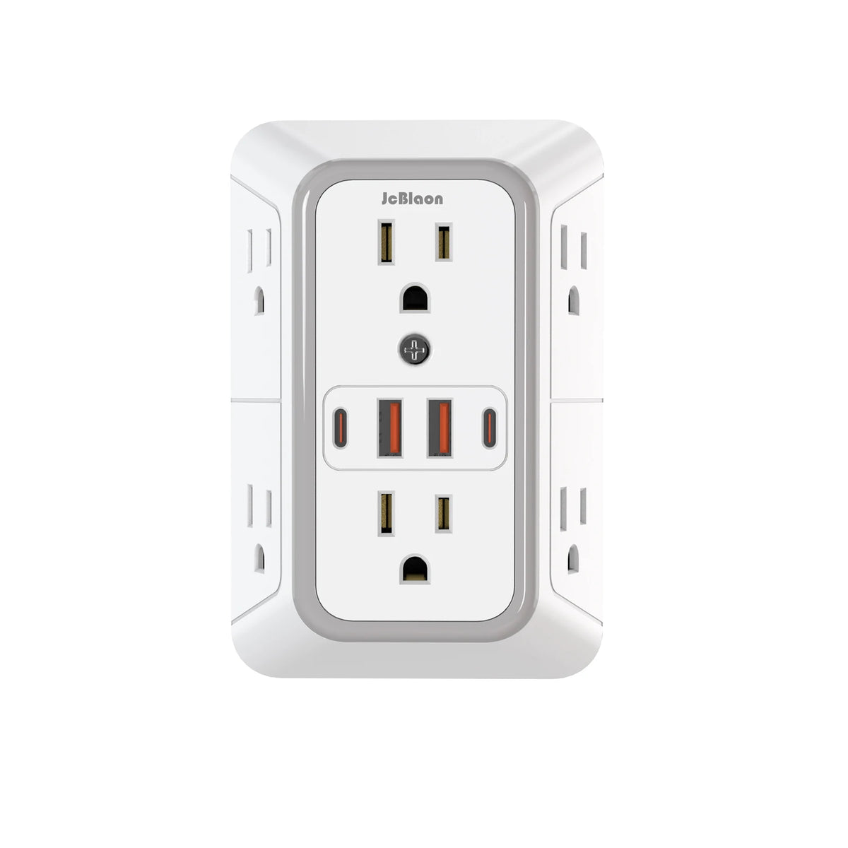 قاطع كهرباء عالمي متعدد الاستخدامات بـ 6 منافذ مع منافذ شحن USB
