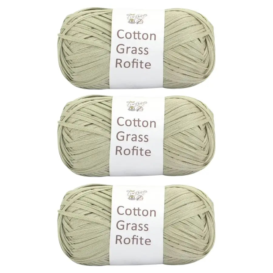 Natural Cotton Raffia Yarn – 3 Ball Set for Crochet, Knitting & Crafting