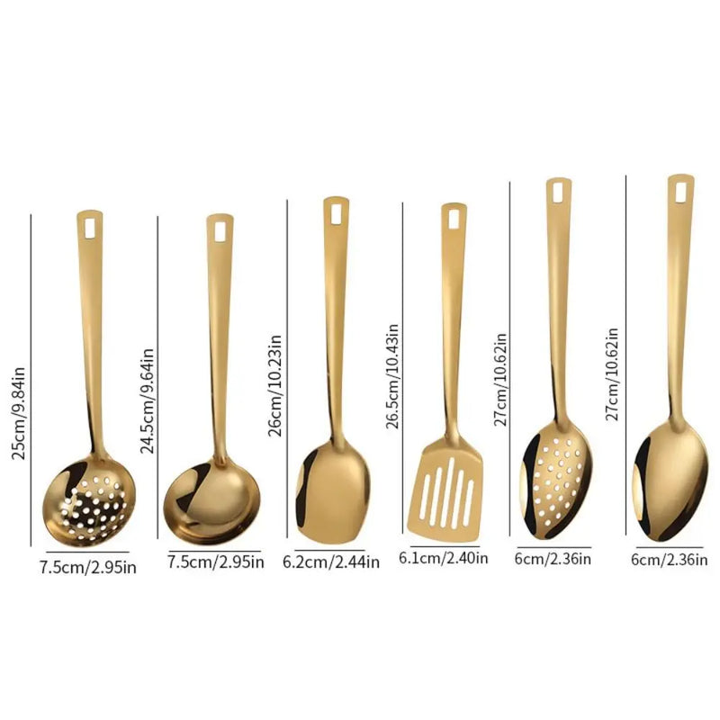 Juego de Cucharas para Sopa de Acero Inoxidable - 6 Piezas