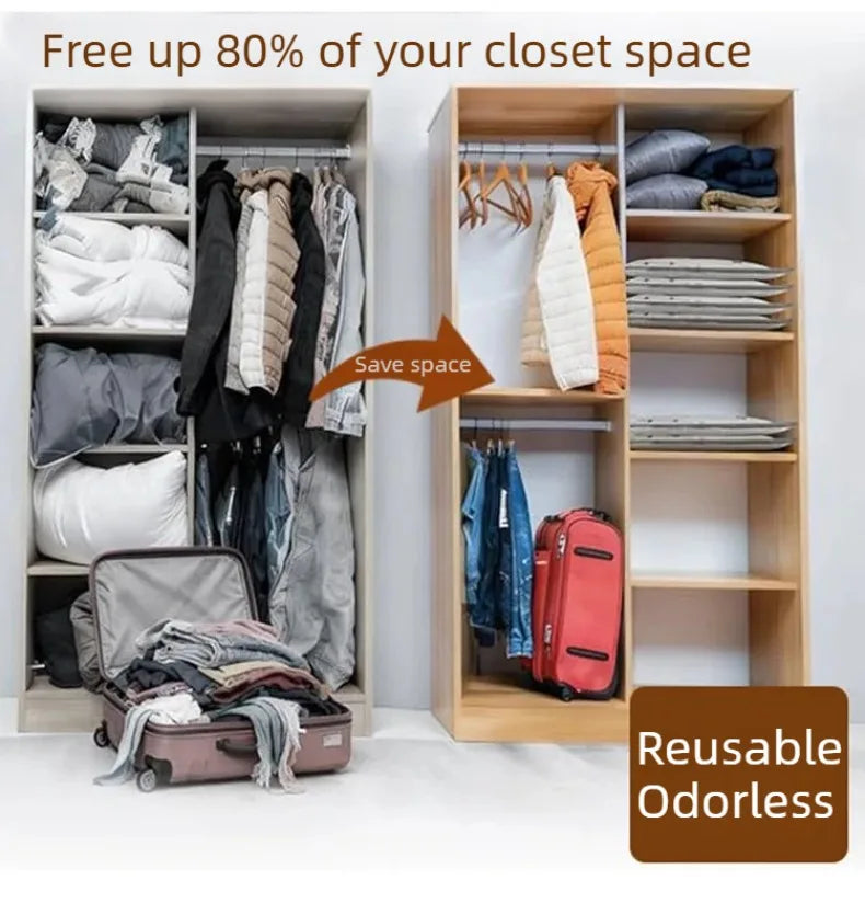 15-Piece Vacuum Storage Bag Set with Rechargeable Pump