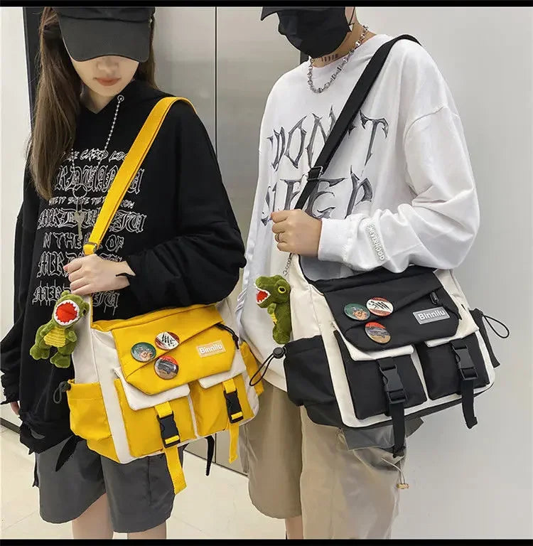 Harajuku Nylon Crossbody Bag with Adjustable Strap