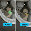 Before and after comparison of luminous tire valve caps with glow-in-the-dark design