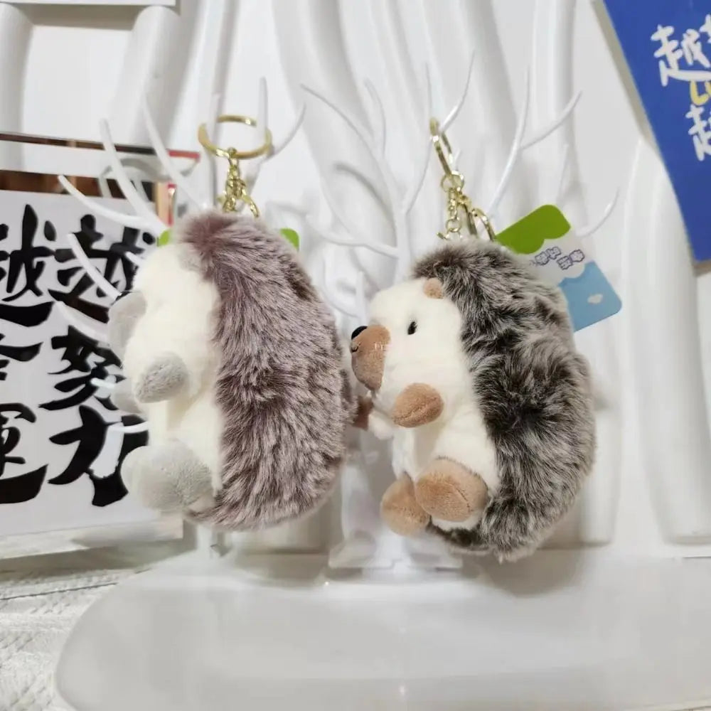 Cute Plush Hedgehog Keychain — Soft Stuffed Keyring for Bags & Keys