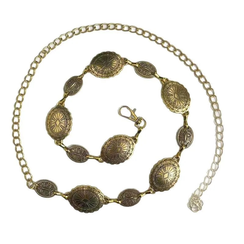 Vintage Gold Sunflower Waist Chain