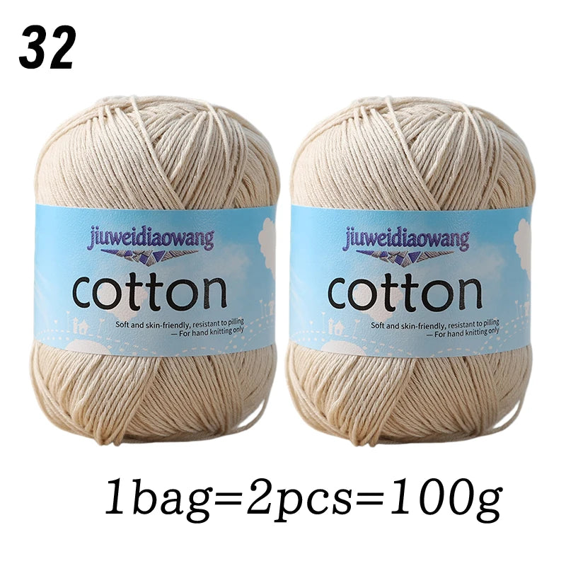 Premium 100% Cotton Yarn – Medium-Fine Weight for All-Season Knitting