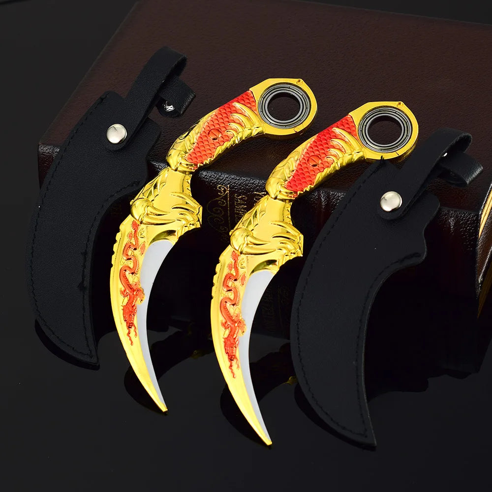 Blue Dragon Claw Folding Knife Model - 18cm Collectible Tactical Karambit