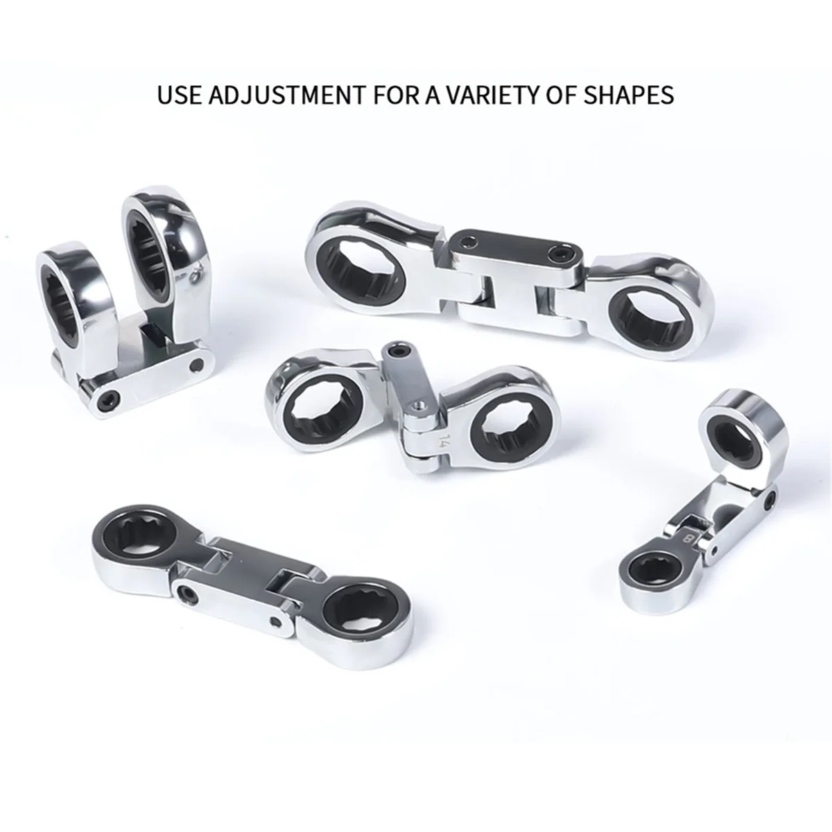 Stubby Ratcheting Wrench Set with Flex Heads (5-Piece Metric)