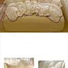 A set of floral duvet cover, pillowcases, and a flat sheet in cream and yellow tones.