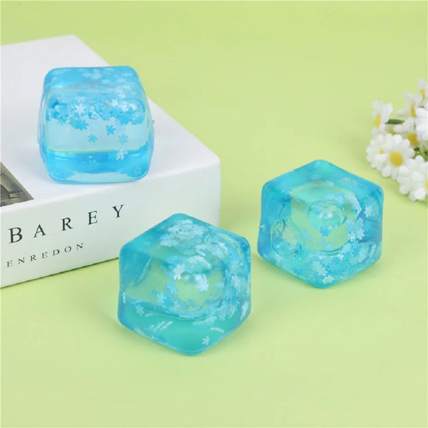 Slow-Rebound Glitter Ice Cube Squishy Toy