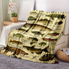 Cozy Flannel Throw Blanket with Fish Print