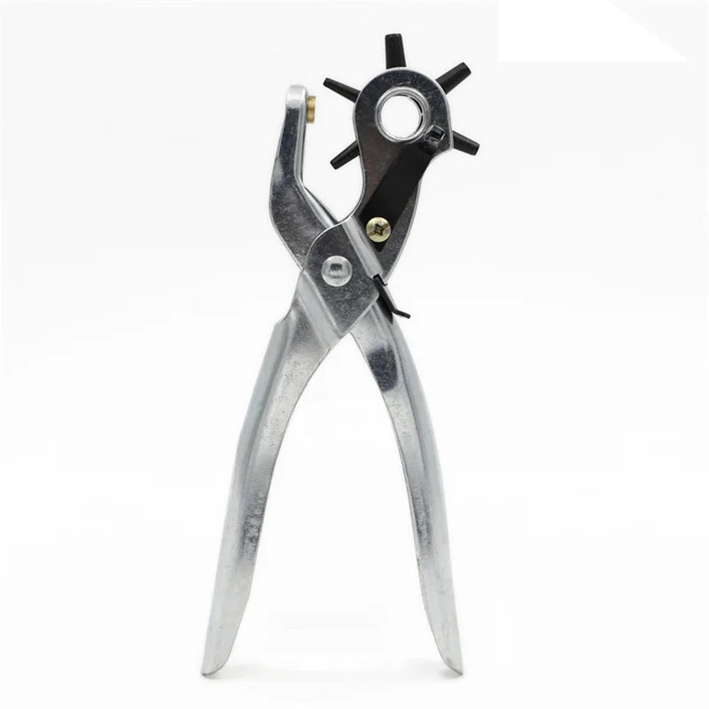 Heavy-Duty Leather Hole Punch Tool with 6 Interchangeable Sizes