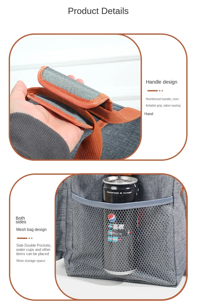 Insulated Double-Decker Lunch Bag with Leakproof Lining
