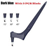 Dark blue precision craft knife with three replacement blades shown at 15, 30, and 45 degree angles